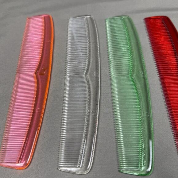 Vintage Placo Mademoiselle Translucent Hair Combs Plastic W/ Original Container main image 4
